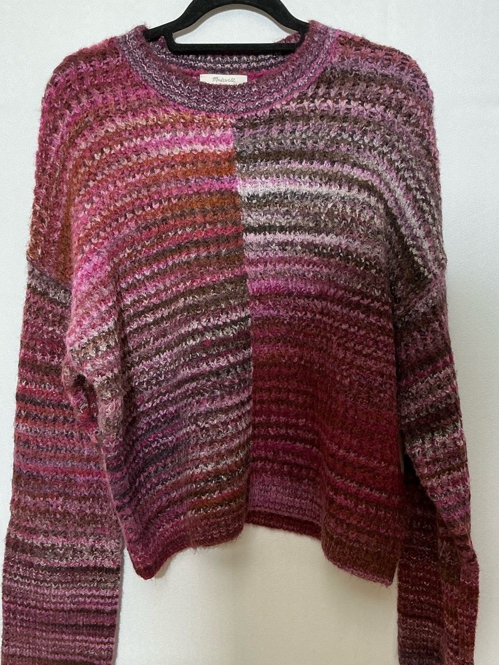 Madewell Marled Purple Crewneck Sweater - Picture 3 of 8